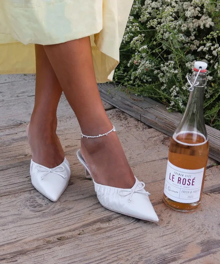 Mules and Clogs Women Dolce Vita Kairi Mid Heels Ivory Crinkle Patent