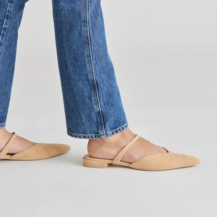 Mules and Clogs Women Dolce Vita Kanika Flats Tan Suede