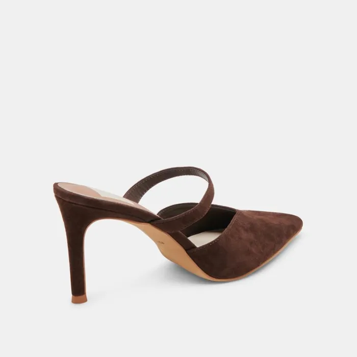 Mules and Clogs Women Dolce Vita Kanika Heels Dk Brown Suede
