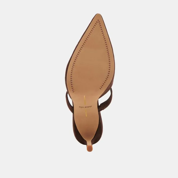Mules and Clogs Women Dolce Vita Kanika Heels Dk Brown Suede