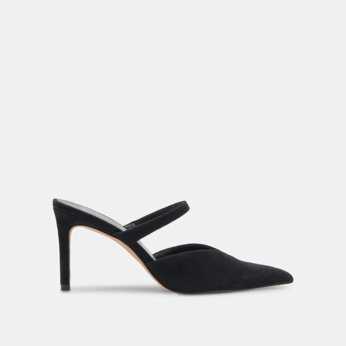 Mules and Clogs Women Dolce Vita Kanika Heels Onyx Suede