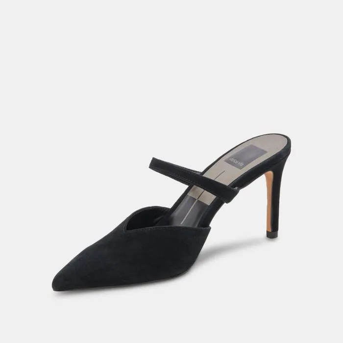 Mules and Clogs Women Dolce Vita Kanika Heels Onyx Suede