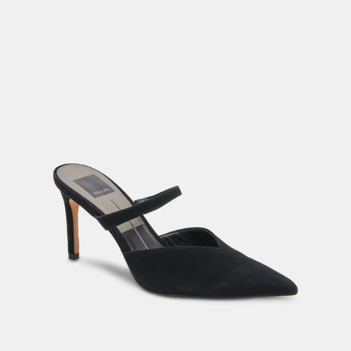 Mules and Clogs Women Dolce Vita Kanika Heels Onyx Suede