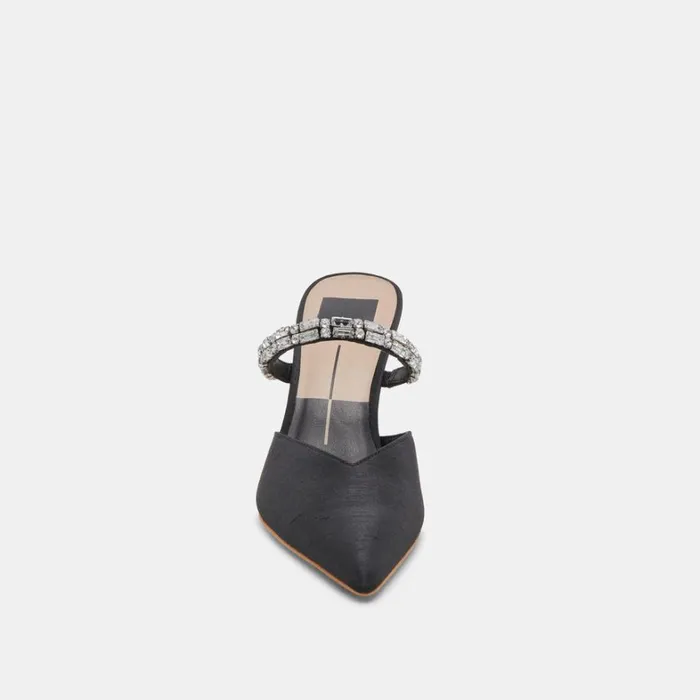 Mules and Clogs Women Dolce Vita Kanika Rhinestone Heels Black Rhinestone