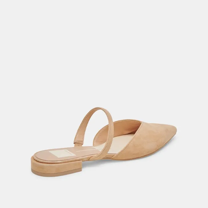 Mules and Clogs Women Dolce Vita Kanika Wide Flats Tan Suede