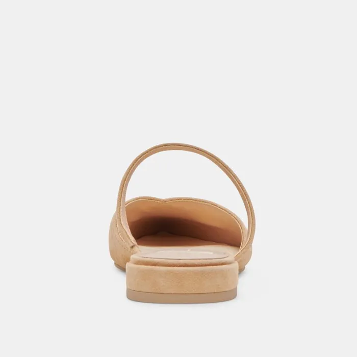 Mules and Clogs Women Dolce Vita Kanika Wide Flats Tan Suede