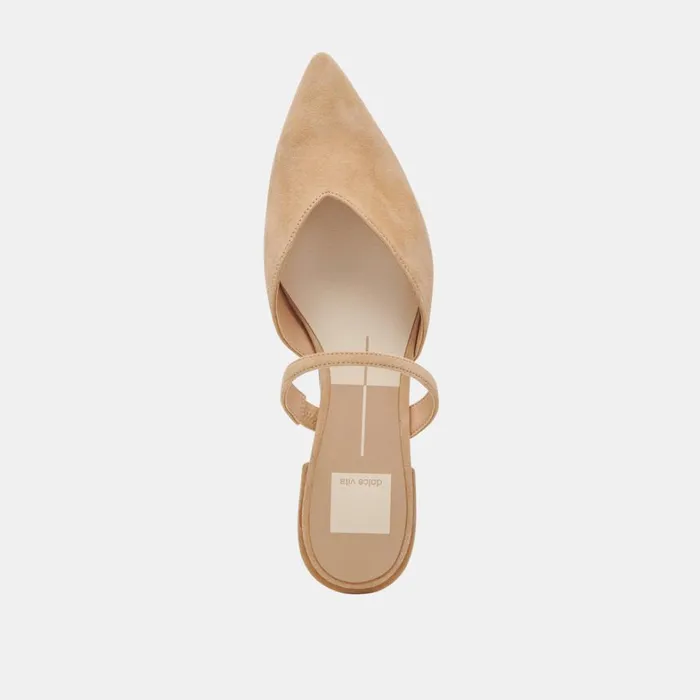 Mules and Clogs Women Dolce Vita Kanika Wide Flats Tan Suede