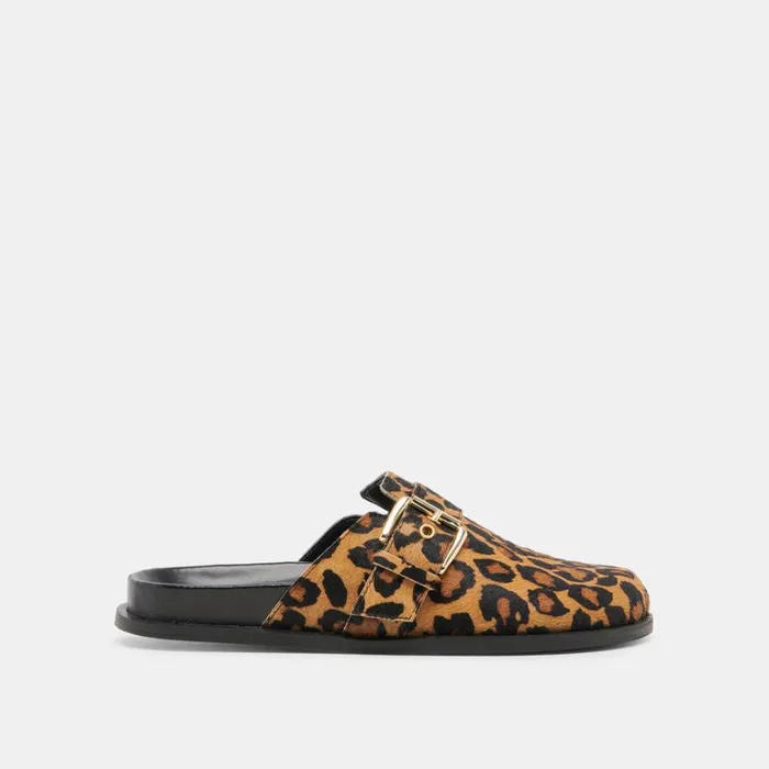 Mules and Clogs Women Dolce Vita Sunday Flats Leopard Calf Hair