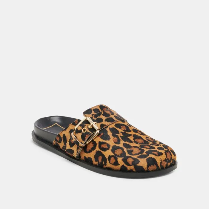 Mules and Clogs Women Dolce Vita Sunday Flats Leopard Calf Hair