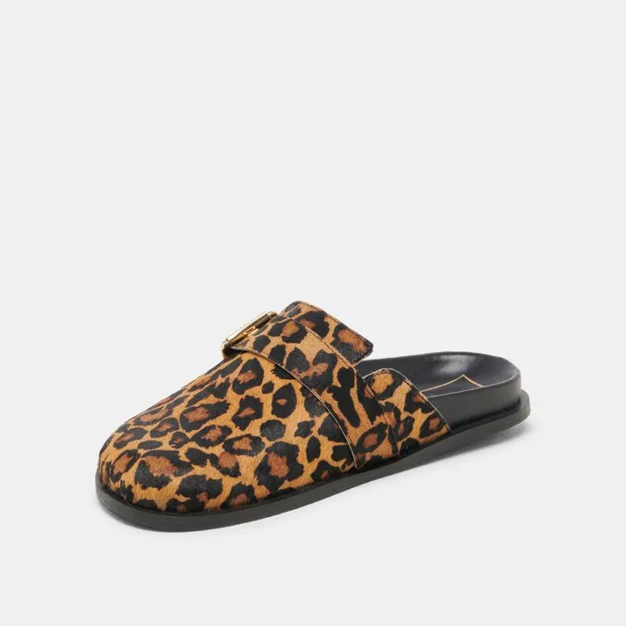 Mules and Clogs Women Dolce Vita Sunday Flats Leopard Calf Hair