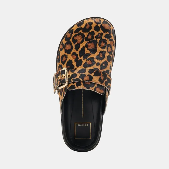 Mules and Clogs Women Dolce Vita Sunday Flats Leopard Calf Hair