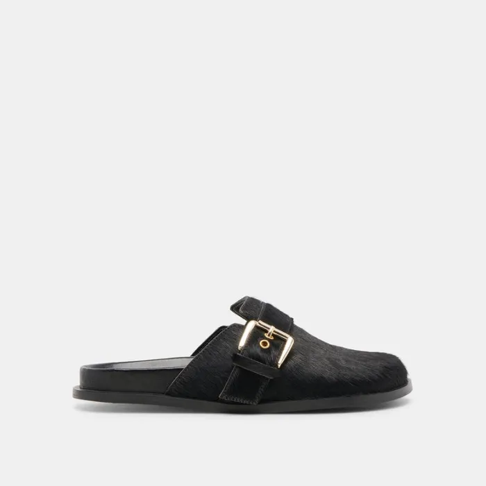 Mules and Clogs Women Dolce Vita Sunday Flats Onyx Calf Hair