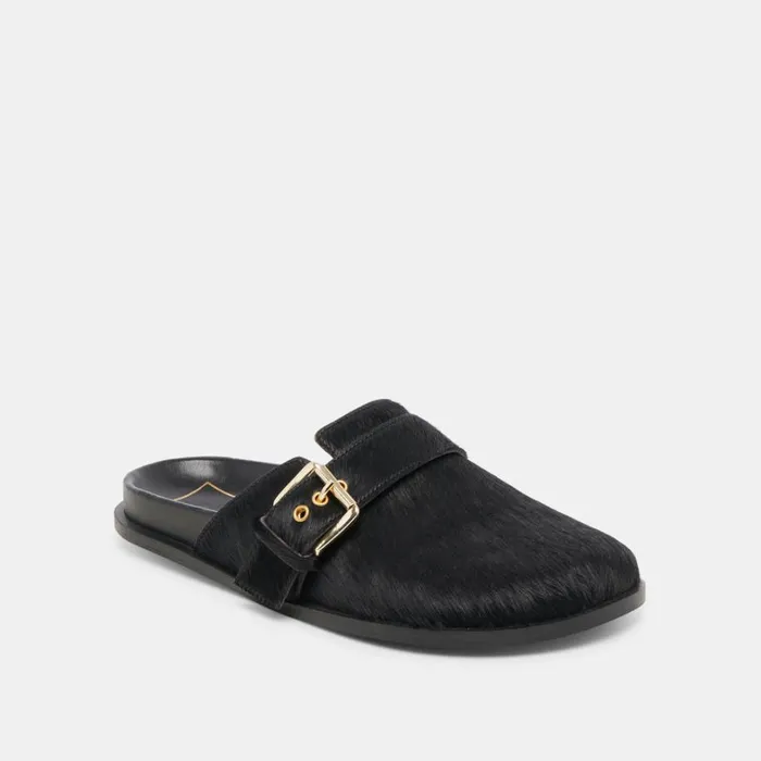 Mules and Clogs Women Dolce Vita Sunday Flats Onyx Calf Hair