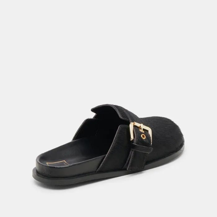 Mules and Clogs Women Dolce Vita Sunday Flats Onyx Calf Hair