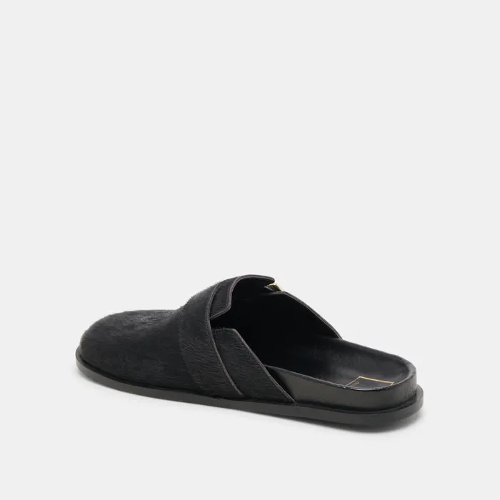 Mules and Clogs Women Dolce Vita Sunday Flats Onyx Calf Hair