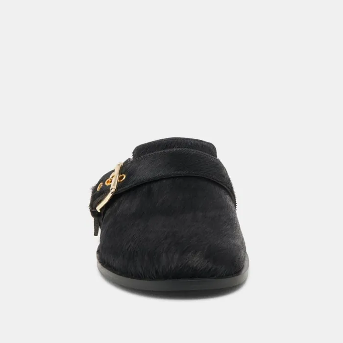 Mules and Clogs Women Dolce Vita Sunday Flats Onyx Calf Hair