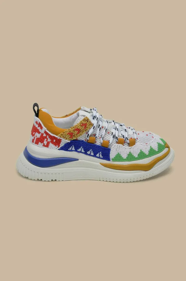 Multicolor Beaded Apolo Sneaker Women FARM Rio Boots and Sneakers