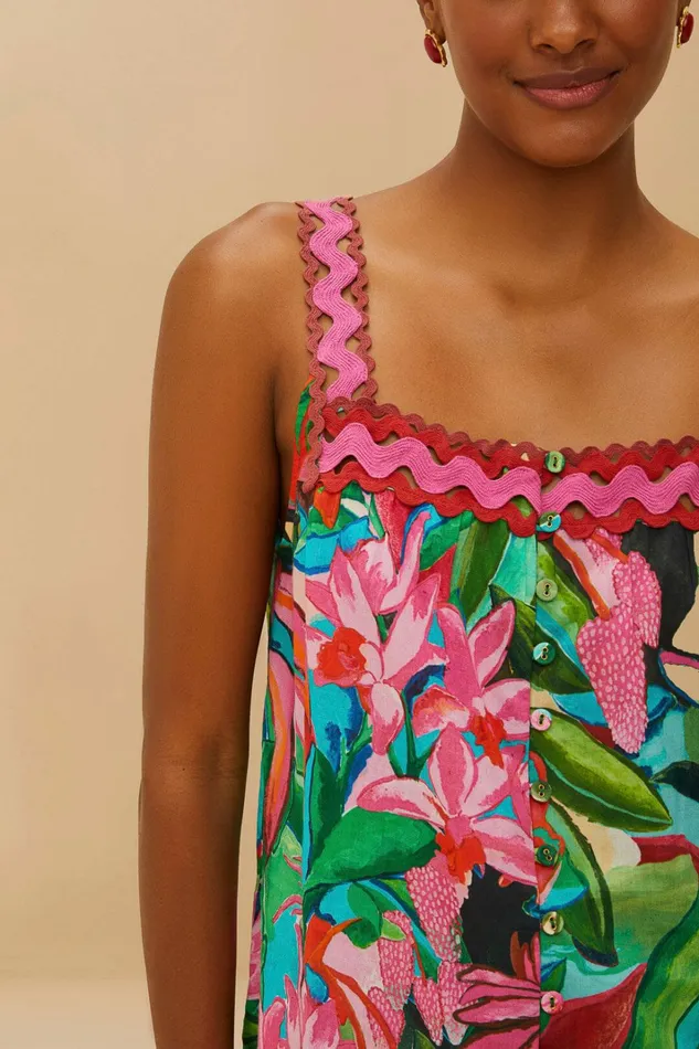Multicolor Jardin De Reve Sleeveless Blouse Women FARM Rio Blouses
