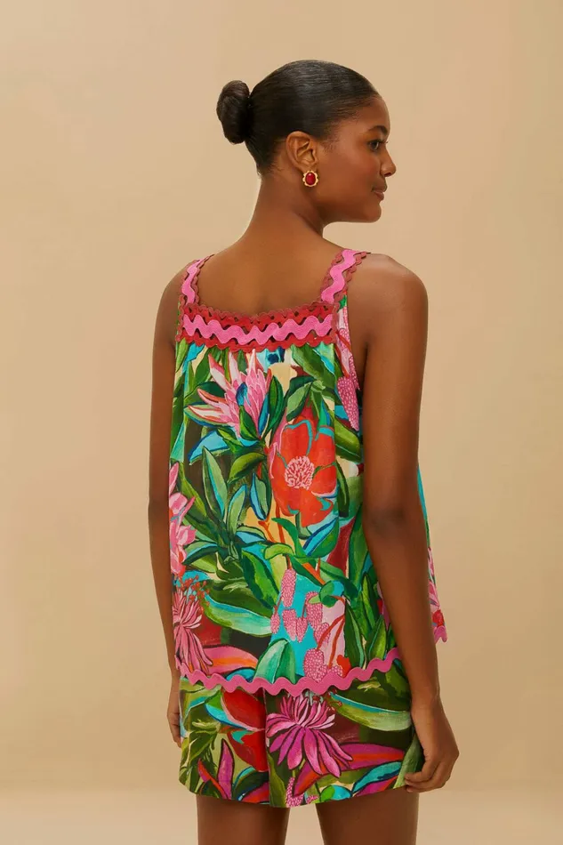 Multicolor Jardin De Reve Sleeveless Blouse Women FARM Rio Blouses