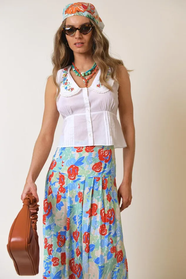 Nancy Collage Floral Women RIXO Skirts Nancy Collage Floral Women RIXO Skirts