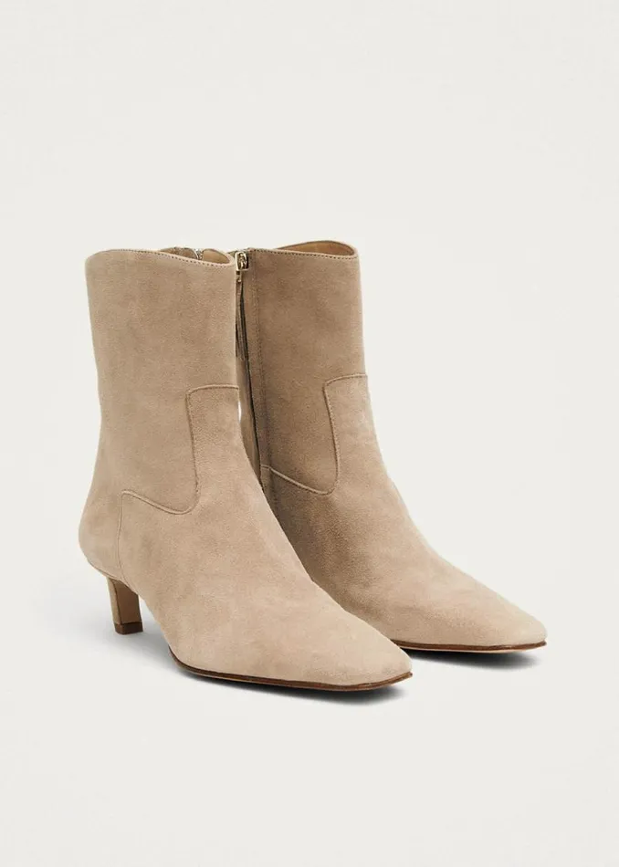 Nash Suede Beige Leather Ankle Boots Women ALOHAS Boots