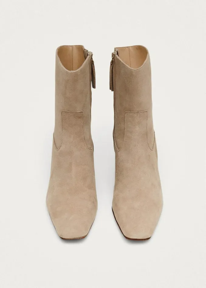 Nash Suede Beige Leather Ankle Boots Women ALOHAS Boots