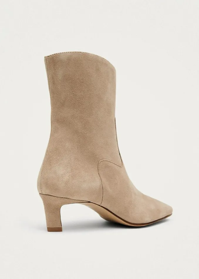 Nash Suede Beige Leather Ankle Boots Women ALOHAS Boots