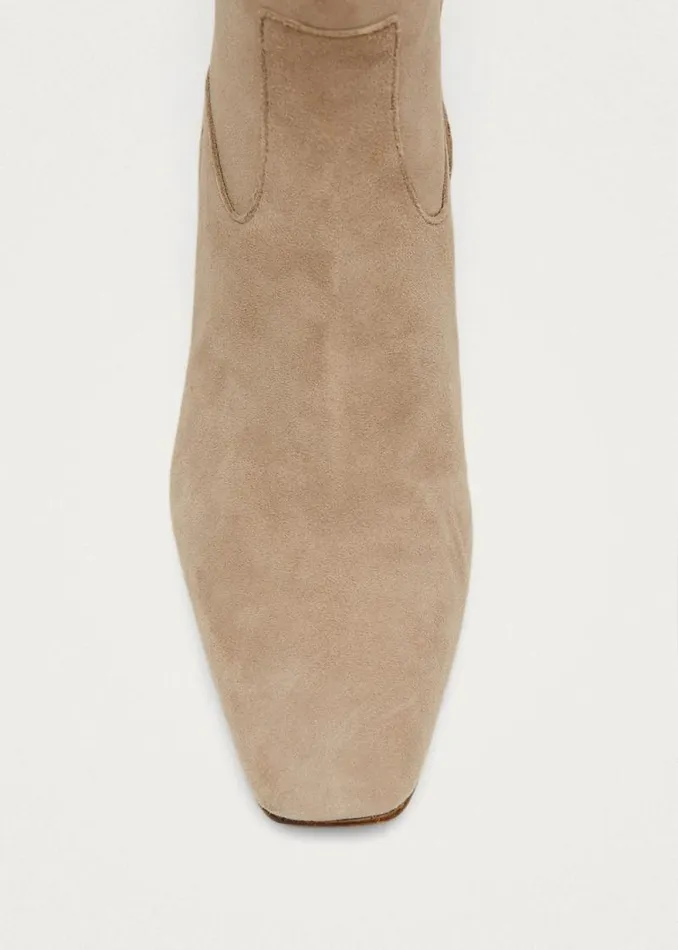 Nash Suede Beige Leather Ankle Boots Women ALOHAS Boots