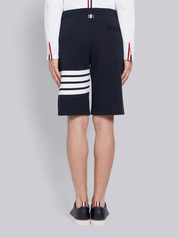 Navy Cotton Loopback Knit Engineered 4bar Sweat Shorts Blue Men Thom Browne Sweats Navy Cotton Loopback Knit Engineered 4bar Sweat Shorts Blue Men Thom Browne Sweats