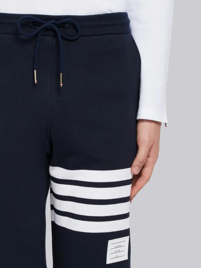 Navy Cotton Loopback Knit Engineered 4bar Sweat Shorts Blue Men Thom Browne Sweats Navy Cotton Loopback Knit Engineered 4bar Sweat Shorts Blue Men Thom Browne Sweats