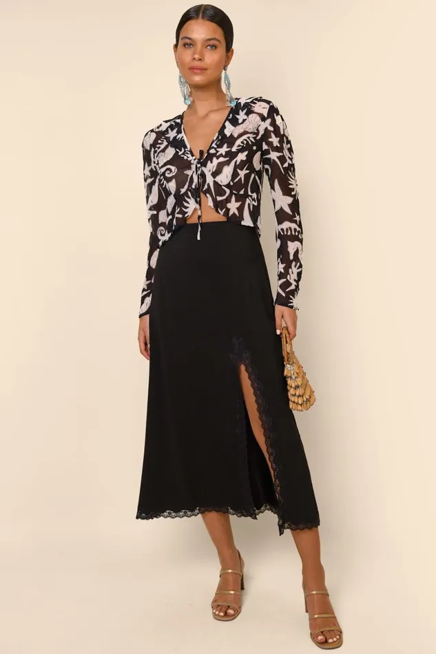 Neelu Sequin Ocean Black Women RIXO Tops