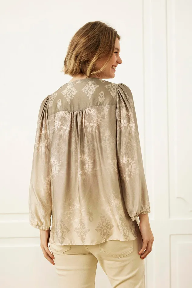 NELLY BLOUSE 16065 804 Mocca 804 Women IN FRONT BLOUSES SHIRTS