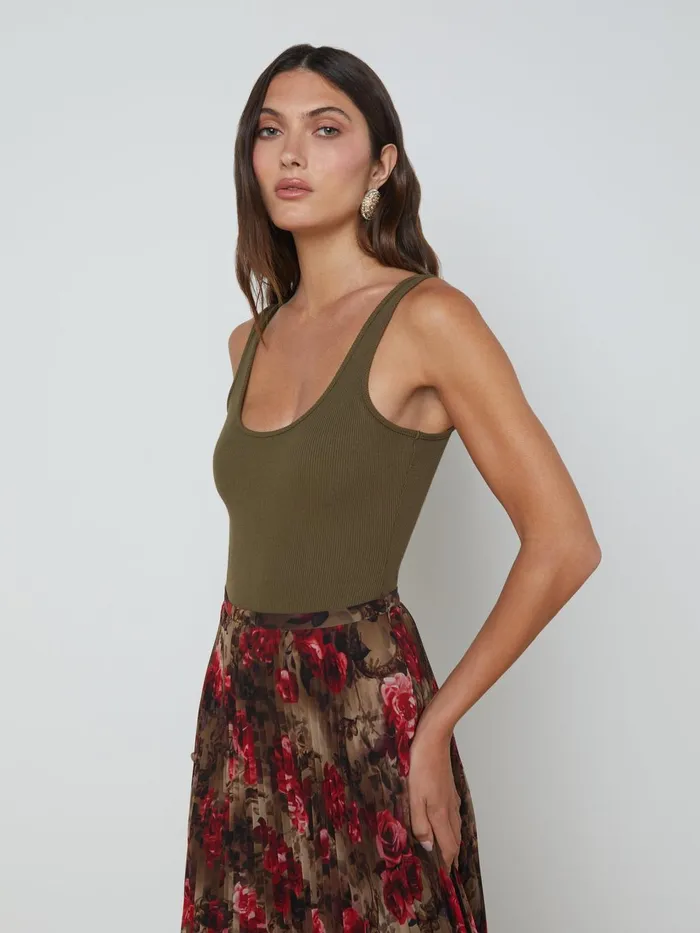Nica Scoopneck Bodysuit Pine Women L039Agence Blouses and Tops