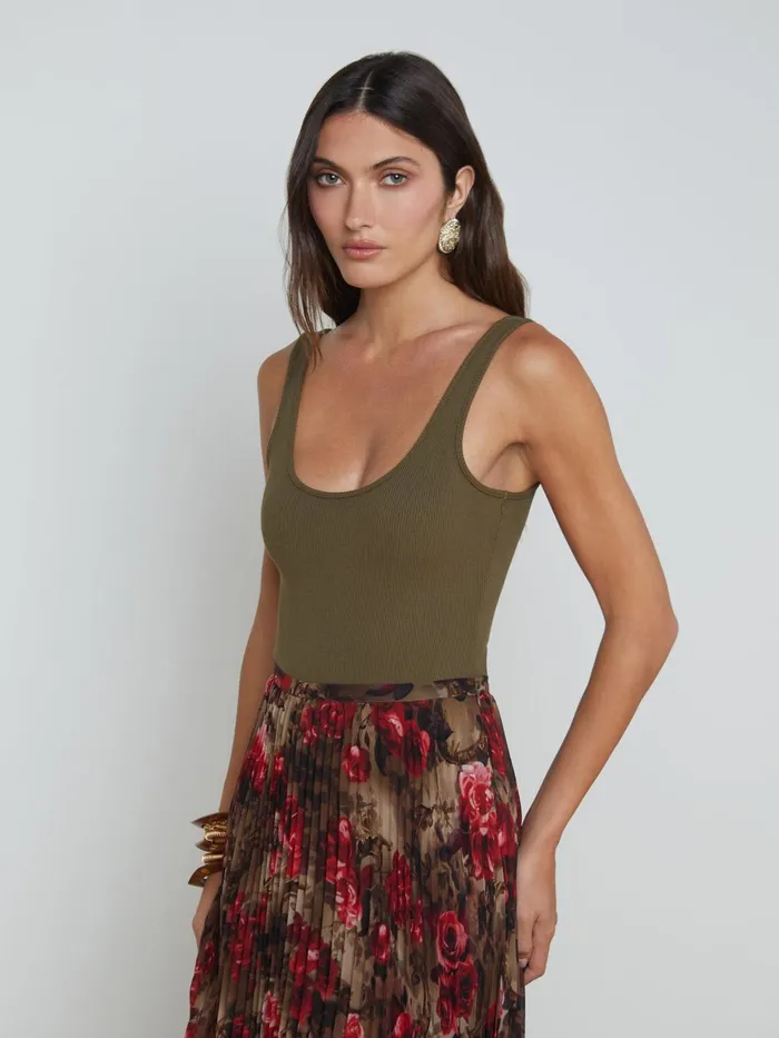 Nica Scoopneck Bodysuit Pine Women L039Agence Blouses and Tops