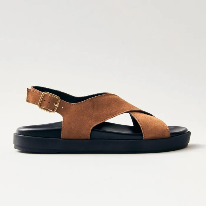Nico Suede Brown Leather Sandals Women ALOHAS Sandals
