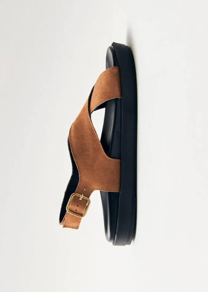 Nico Suede Brown Leather Sandals Women ALOHAS Sandals