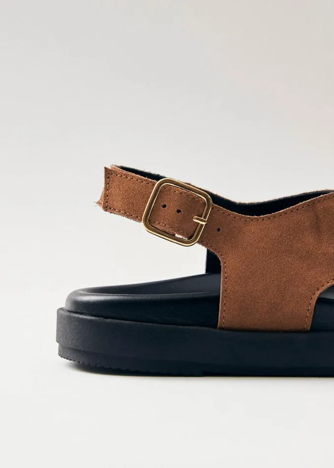 Nico Suede Brown Leather Sandals Women ALOHAS Sandals