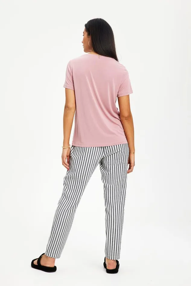 NINA TSHIRT 14312 210 Dusty Rose 210 Women IN FRONT TOPS TSHIRTS