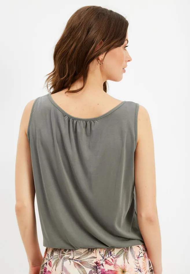 NINA TOP 14982 660 Khaki Green 660 Women IN FRONT TOPS TSHIRTS