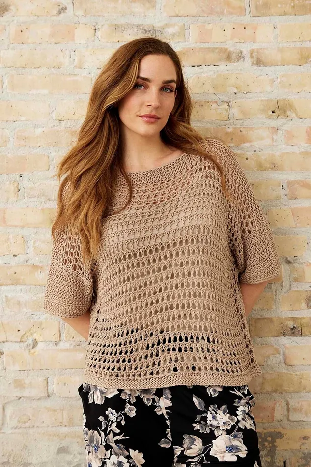 NOVA KNIT BLOUSE 16123 191 Sand 191 Women IN FRONT BLOUSES SHIRTS