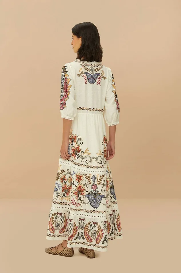 OffWhite Boho Glam Lenzing Ecovero Euroflax Maxi Dress Women FARM Rio Maxi Dresses OffWhite Boho Glam Lenzing Ecovero Euroflax Maxi Dress Women FARM Rio Maxi Dresses