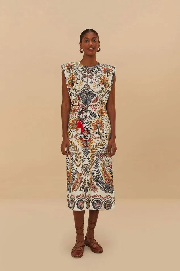 OffWhite Boho Glam Midi Dress Women FARM Rio Midi Dresses