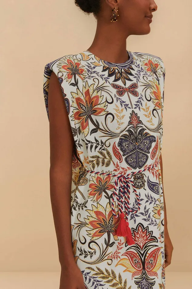 OffWhite Boho Glam Midi Dress Women FARM Rio Midi Dresses OffWhite Boho Glam Midi Dress Women FARM Rio Midi Dresses