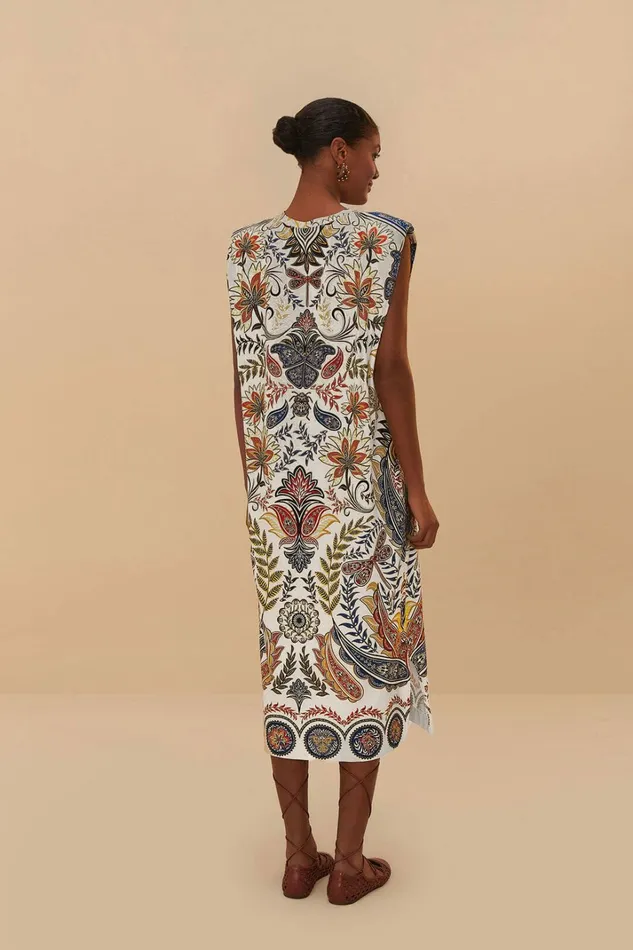 OffWhite Boho Glam Midi Dress Women FARM Rio Midi Dresses OffWhite Boho Glam Midi Dress Women FARM Rio Midi Dresses