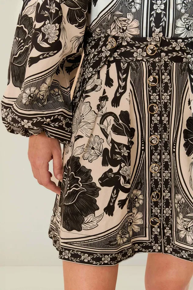 OffWhite Flower Leopards Mini Skirt Women FARM Rio Skirts OffWhite Flower Leopards Mini Skirt Women FARM Rio Skirts