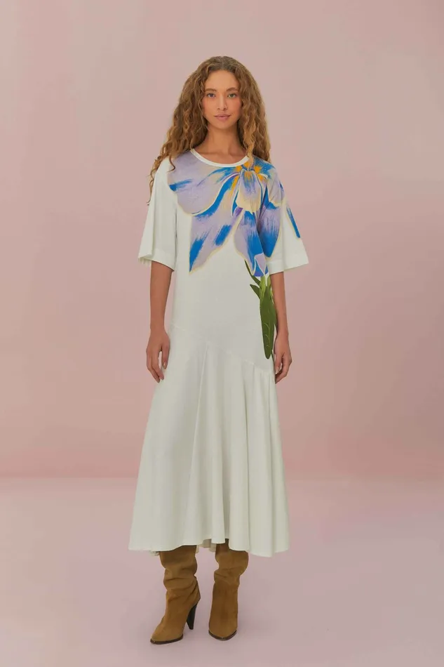OffWhite Flower Maxi Dress Women FARM Rio Maxi Dresses