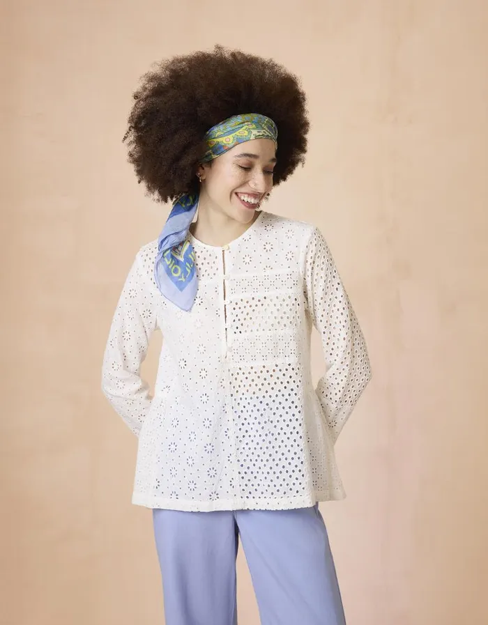 Oilily Blouses Women Bahlia Blouse Bright White Oilily Blouses Women Bahlia Blouse Bright White