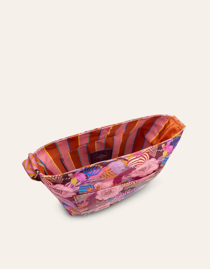 Oilily Shoulder Bags Bags Rosel Reversible Shoulder Bag Striped Flowersdecadent Chocolate