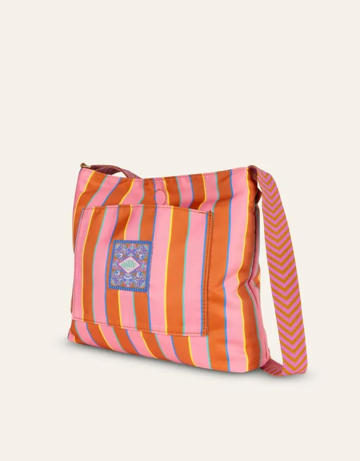 Oilily Shoulder Bags Bags Rosel Reversible Shoulder Bag Striped Flowersdecadent Chocolate