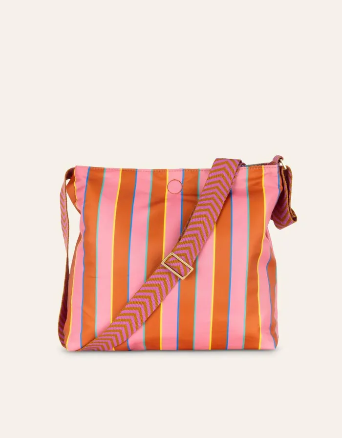 Oilily Shoulder Bags Bags Rosel Reversible Shoulder Bag Striped Flowersdecadent Chocolate